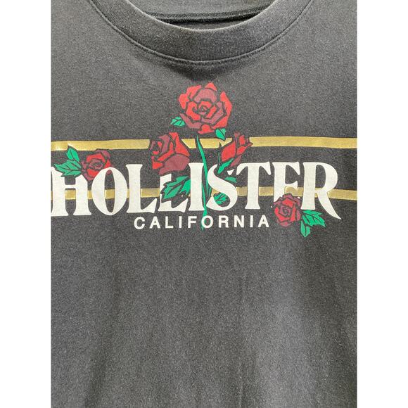 Hollister Graphic Crop T Shirt Size S Y2K Twee 90s Whimsical California Rose - Picture 3 of 6